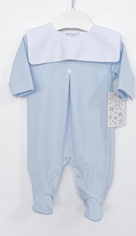 Blue collar baby grow