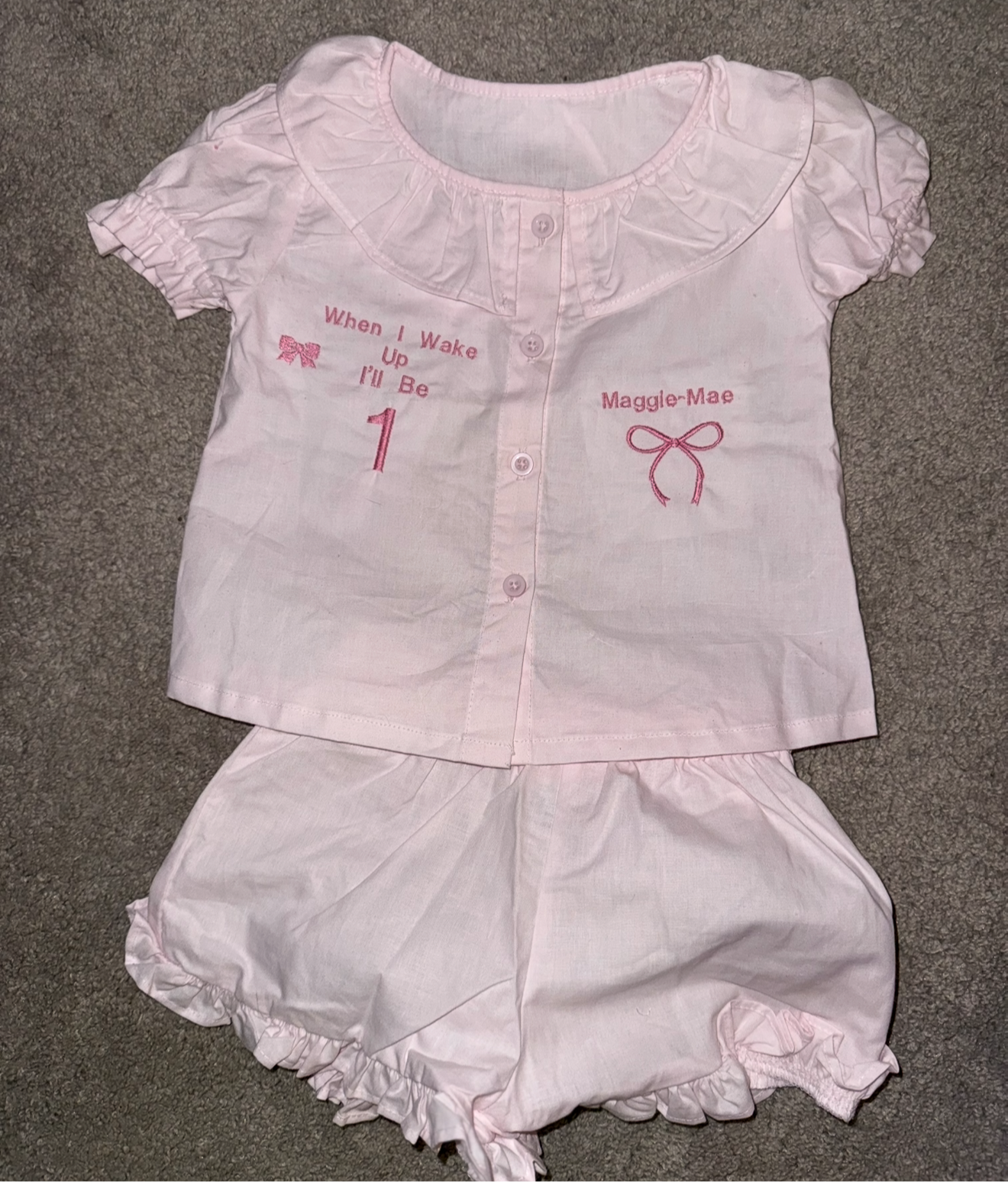 Girls frilly pjs set