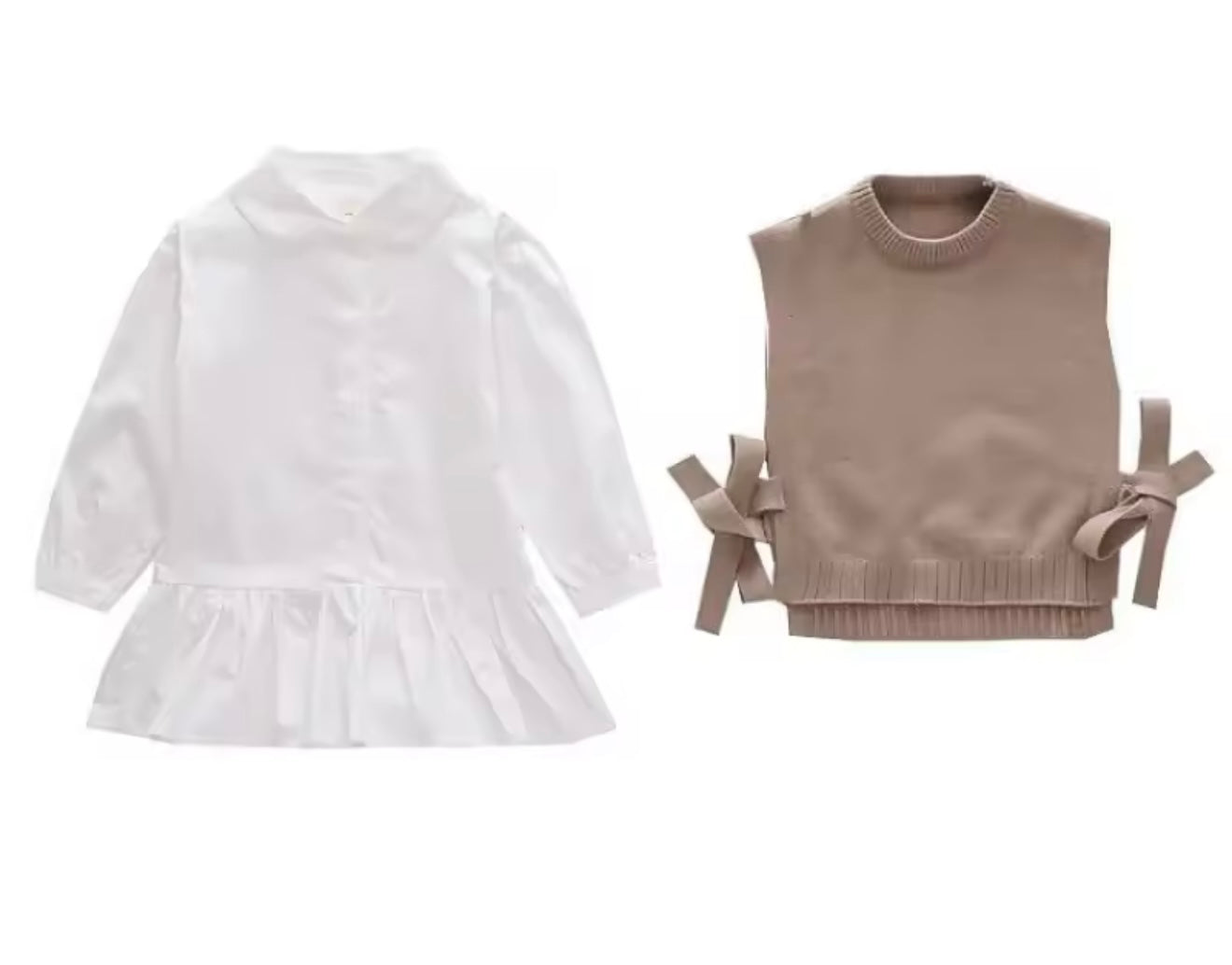 Knitted vest & blouse