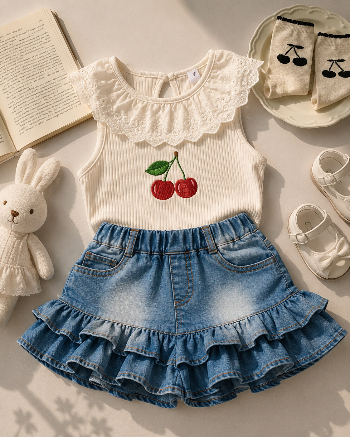 Frilly denim sets