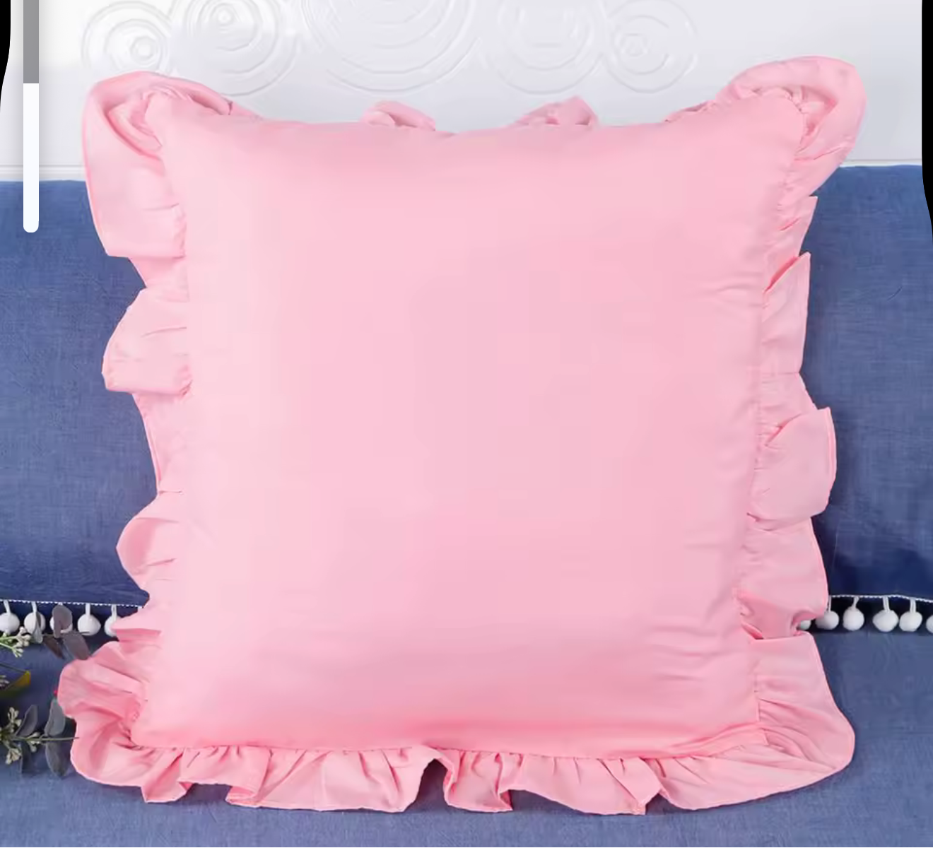 frilly pillow case