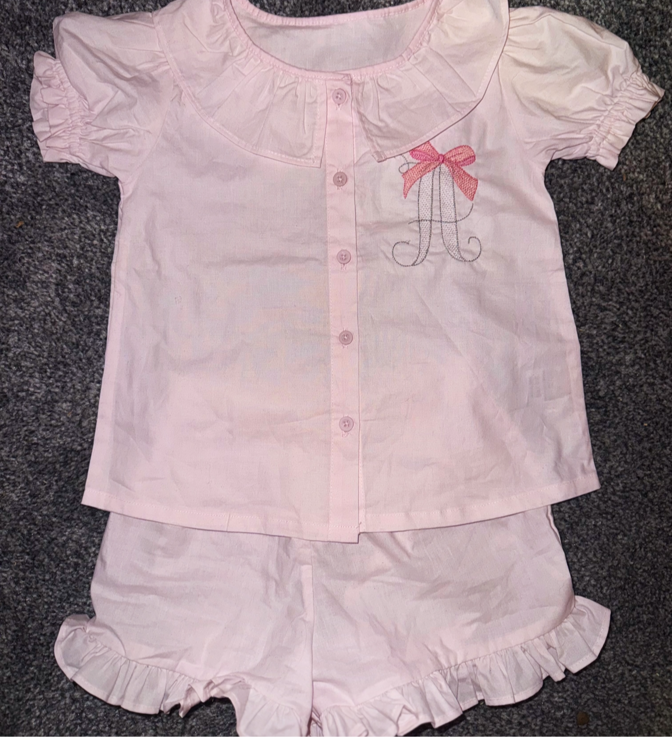 Girls frilly pjs set