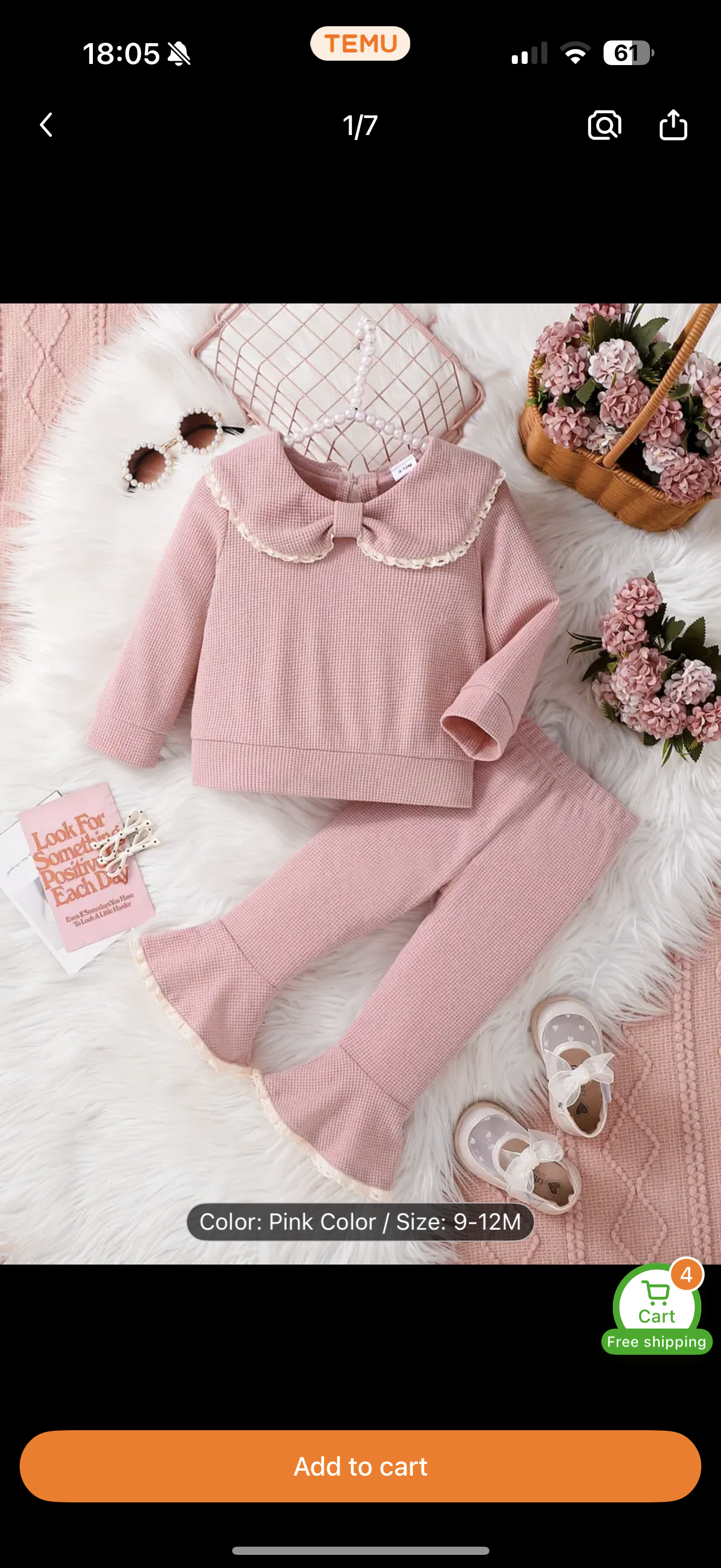 Dusky pink flare set