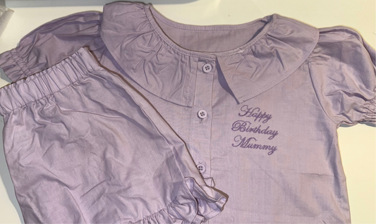 Girls frilly pjs set
