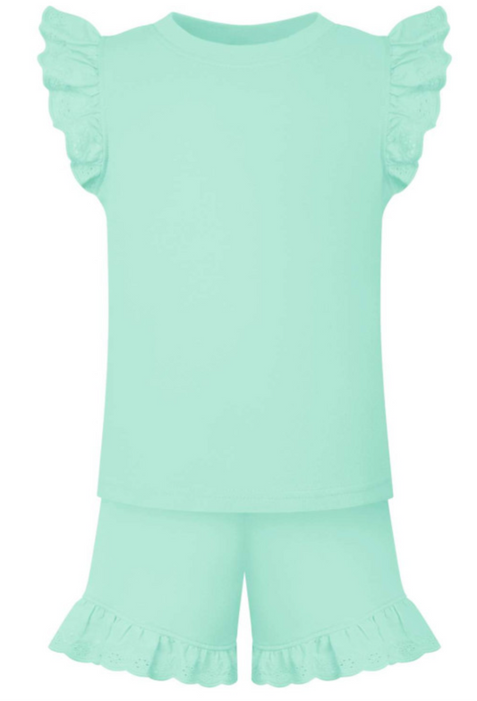 Girls anglaise short set