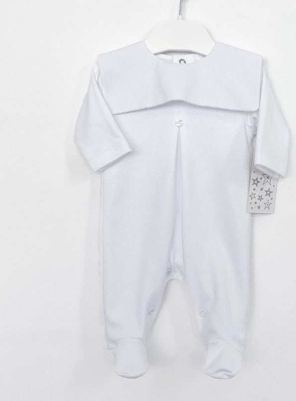 White collar baby grow