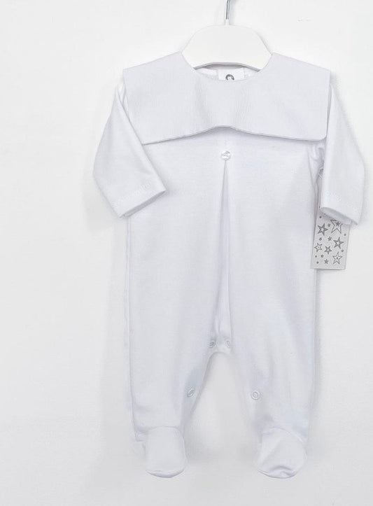 White collar baby grow