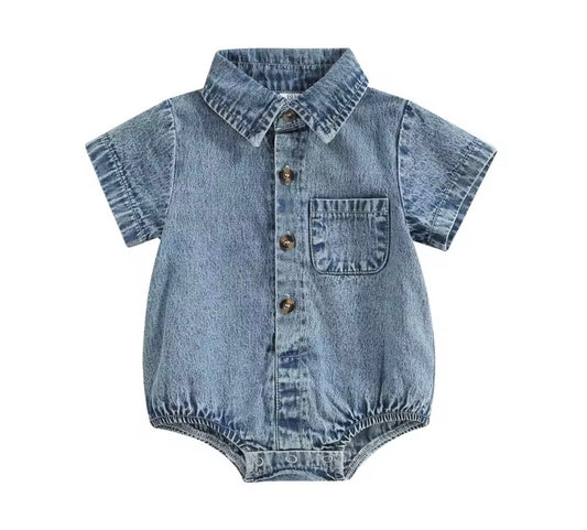 Boys denim romper