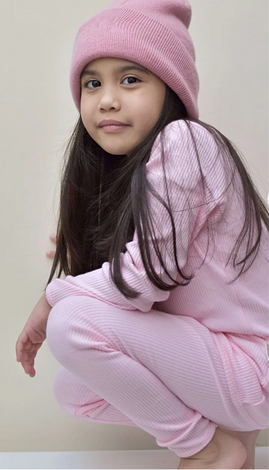 Pink ribbed loungewear