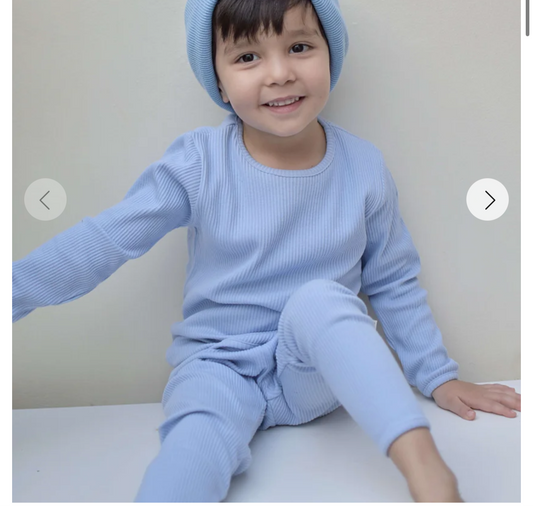 Blue ribbed loungewear