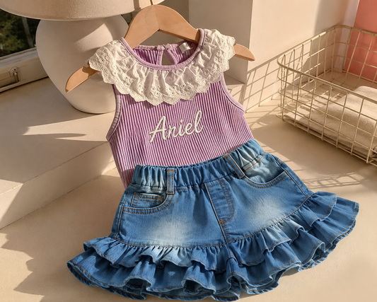 Frilly denim sets