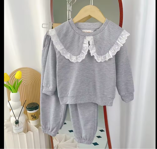 Girls lace tracksuit set