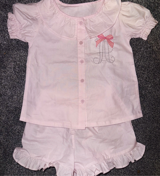 Girls frilly pjs set
