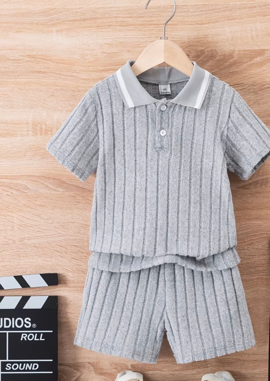 Boys grey short set