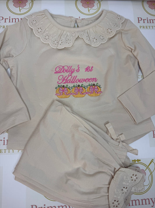 Frill long sleeve pjs