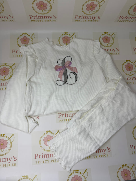 Cream frill girls loungewear