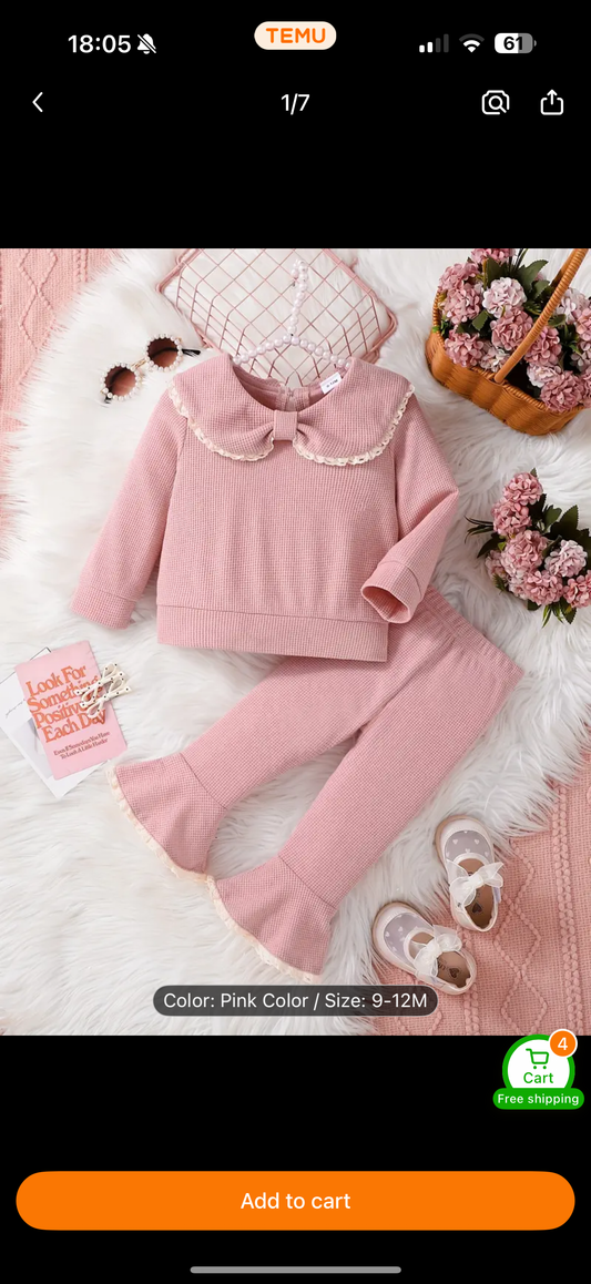 Dusky pink flare set